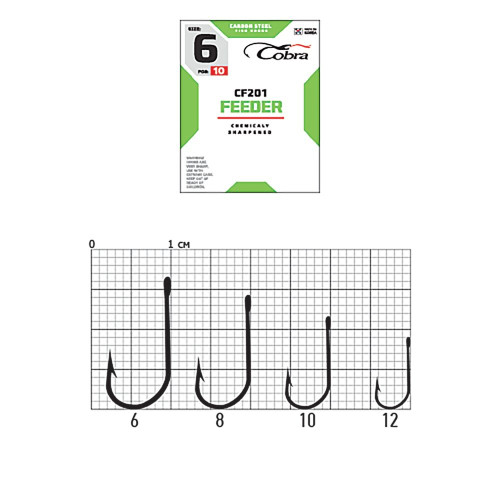 Крючки Cobra FEEDER CLASSIC сер. CF201 разм. 008 10шт. (C1161NSB)