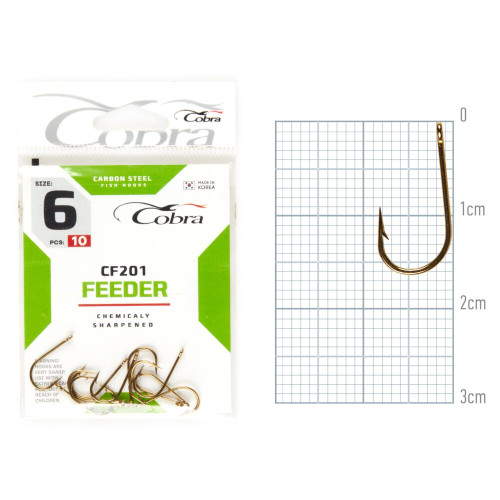 Крючки Cobra FEEDER CLASSIC сер. CF201 разм. 008 10шт. (C1161NSB)