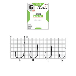 Крючки Cobra FEEDER MASTER сер. CF202 разм. 012 10шт. (C1171NSB)