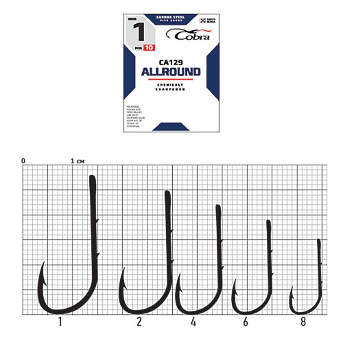 Крючки Cobra BAITHOLDER сер. CA129 разм. 008/0 3шт. (C1101NSB)