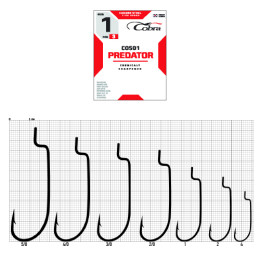 Крючки офсетные Cobra FORCE сер. CO501 разм. 001 3шт.