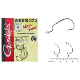 Крючки рыболовные Gamakatsu WORM 325 MICRO GAME HOOKS #6 (8 шт)