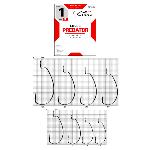 Крючки офсетные Cobra L-WORM сер.CO503 разм.004 3шт.