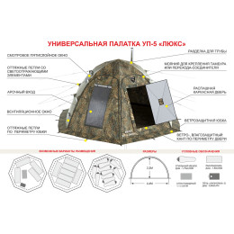 Палатка-шатер Берег УП-5 Люкс (440х440/220 см)