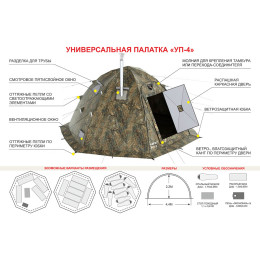 Универсальная палатка Берег УП-4 (440х440/220 см)