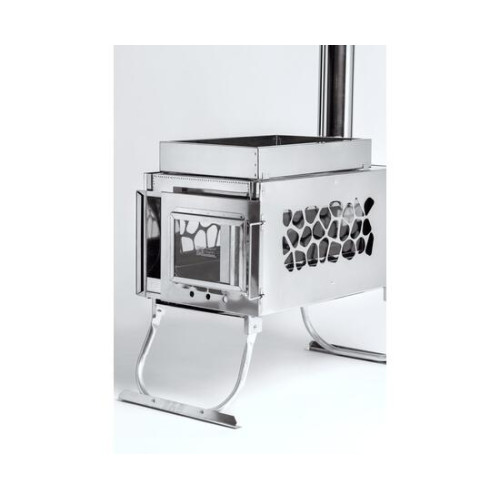 Печь-камин "ИНВЕНТ" 3D малый 440х280х340 (нерж.сталь 0,8 мм) со стационарными экранами + короб для камней