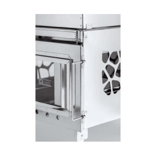 Печь-камин "ИНВЕНТ" 3D малый 440х280х340 (нерж.сталь 0,8 мм) со стационарными экранами + короб для камней