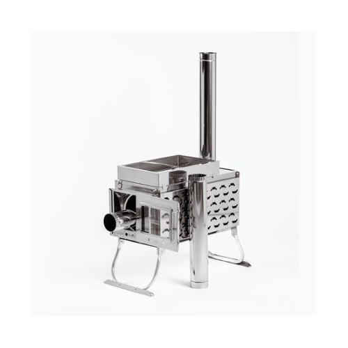 Печь-камин "ИНВЕНТ ПРО" малая 440х300х340 (нерж.сталь 0,8 мм) экраны-трансформеры толщиной 1 мм. + короб для камней