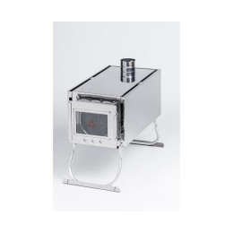 Печь-камин "ИНВЕНТ" большая 610х350х410 (нерж.сталь 0,8 мм) со стационарными экранами + короб для камней