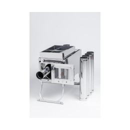 Печь-камин "ИНВЕНТ" большая 610х350х410 (нерж.сталь 0,8 мм) со стационарными экранами + короб для камней