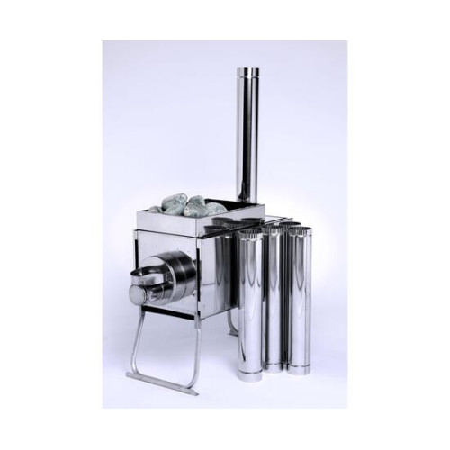 Печь "ИНВЕНТ" экономка средняя 670х300х360 (нерж.сталь 0,8 мм) со стационарными экранами + короб для камней