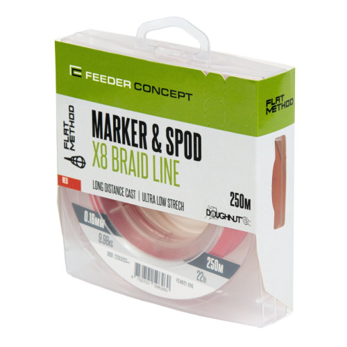 Шнур плетёный Feeder Concept Flat Method х8 SPOD AND MARKER BRAID Red 250/016