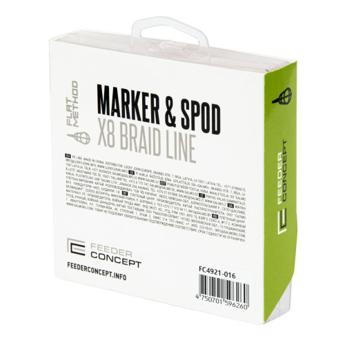 Шнур плетёный Feeder Concept Flat Method х8 SPOD AND MARKER BRAID Red 250/016