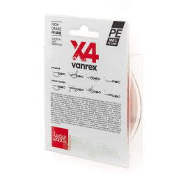 Шнур плет. Lucky John Vanrex х4 BRAID Fluo Orange 125/020