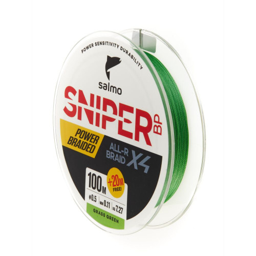 Шнур плет. Salmo Sniper BP ALL R BRAID х4 Grass Green 120/011
