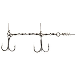 Остнаска стал. Lucky John STINGER POWER CHAIN 3,5+8,0cm, оснащ. тройниками №03/0+№3/0 1шт.