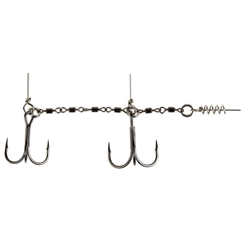 Остнаска стал. Lucky John STINGER POWER CHAIN 3,5+8,0cm, оснащ. тройниками №03/0+№3/0 1шт.