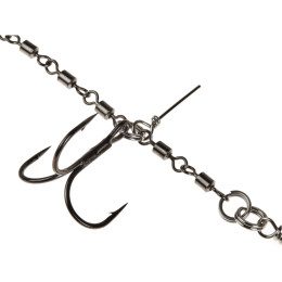 Остнаска стал. Lucky John STINGER POWER CHAIN 3,5+8,0cm, оснащ. тройниками №03/0+№3/0 1шт.