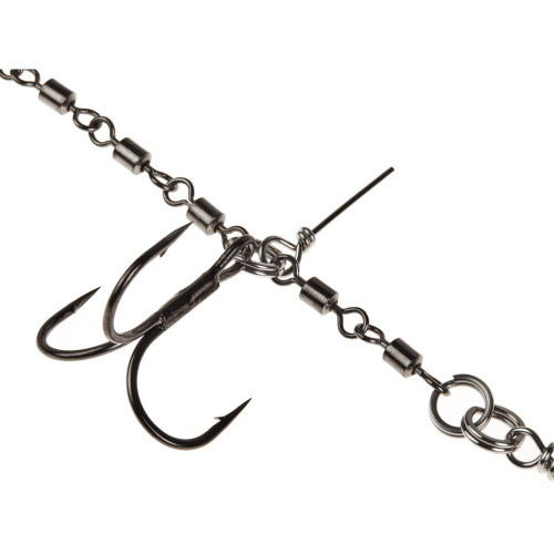 Остнаска стал. Lucky John STINGER POWER CHAIN 3,5+8,0cm, оснащ. тройниками №03/0+№3/0 1шт.