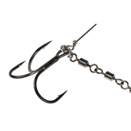 Остнаска стал. Lucky John STINGER POWER CHAIN 3,5+8,0cm, оснащ. тройниками №03/0+№3/0 1шт.