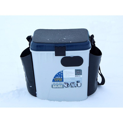 Ящик рыболов. зим. Salmo 2-х ярус. пласт. с карманами 33.5х23.5х39см