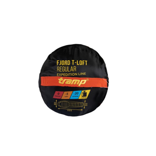 Спальный мешок кокон Tramp Fjord T-Loft Regular (левый) 225*80*55 см (-20°C)