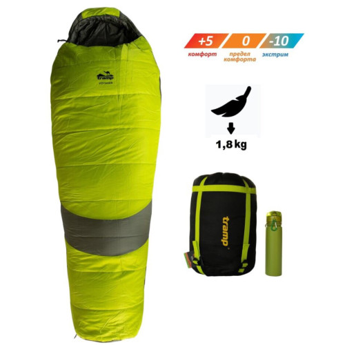 Спальный мешок кокон Tramp Voyager Regular (левый) 220*80*55 см (-10°C)