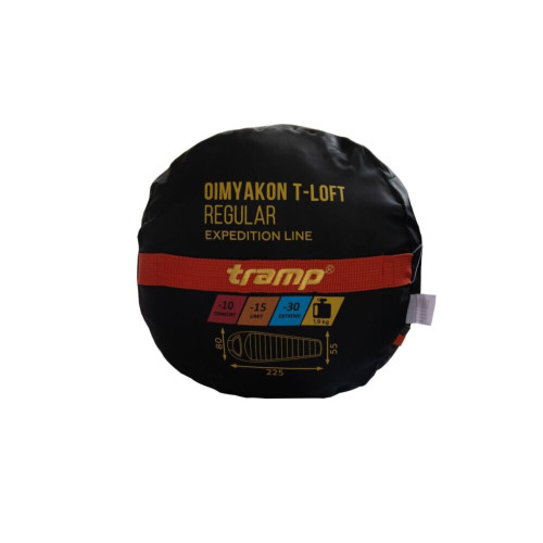 Спальный мешок кокон Tramp Oimyakon T-Loft Regular Olive (правый) 225*80*55 см (-30°C)