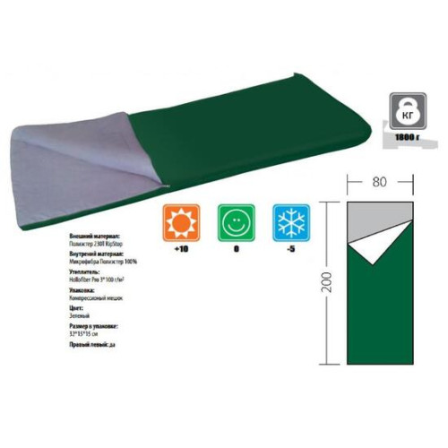 Спальный мешок BTrace Camping 450 green
