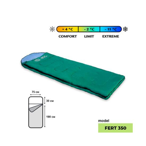 Спальный мешок Golden Shark Fert 350, 220х75см правая молния