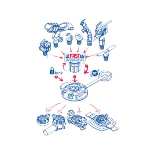 Адаптер Волга с механизмом наклона для соединения двух труб D=22 мм