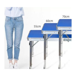 Набор раскладной стол и 6 стульев 60*180см синий усиленный