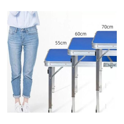 Набор раскладной стол и 6 стульев 60*180см синий усиленный