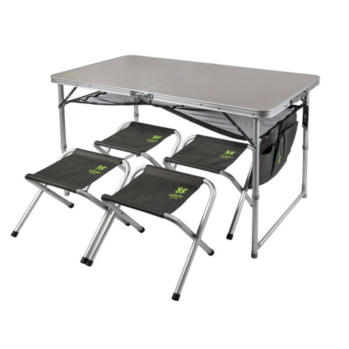 Стол туристический склад. Norfin RUNN NF Alu 120x60 +4 стула набор