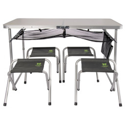 Стол туристический склад. Norfin RUNN NF Alu 120x60 +4 стула набор