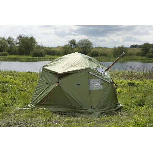 Всесезонная Универсальная палатка Лотос КубоЗонт 4-У Компакт (260х260/215 см) + Гидродно + Пол Утеплённый