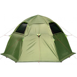 Летняя палатка-шатёр Лотос 5 Мансарда (2022) (360х320/205 см) + Внутренняя палатка + Пол влагозащитный + Стойки