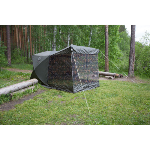 Палатка Пингвин Mr. Fisher Шелтерс 215 ШАТЁР с москитной сеткой и шторкой на откидной стенке (215х215/180 см)