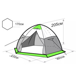 Всесезонная Универсальная палатка Лотос 5У Шторм (2022) (360х320/205 см)