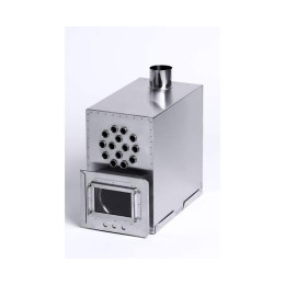 Теплообменник дровяной для палатки "Вектор-ВД" 400х200х380 (нерж.сталь) с вентилятором