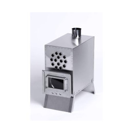 Теплообменник дровяной для палатки "Вектор-ВД" 400х200х380 (нерж.сталь) с вентилятором