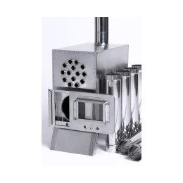 Теплообменник дровяной для палатки "Вектор-ВД" 400х200х380 (нерж.сталь) с вентилятором