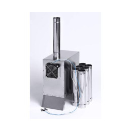 Теплообменник дровяной для палатки "Вектор-ВД" 400х200х380 (нерж.сталь) с вентилятором