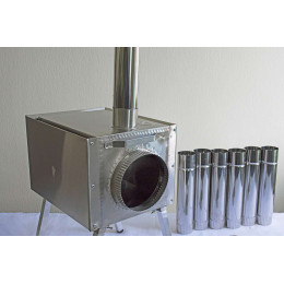 Печь для палатки Берег "Экономка" Малая (стационарные экраны - труба 65мм)