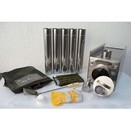 Печь для палатки Берег "Экономка" Средняя (стационарные экраны - труба 80мм)