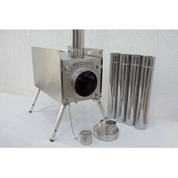 Печь для палатки Берег "Экономка" Средняя (стационарные экраны - труба 80мм)