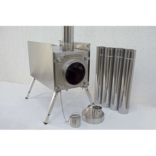 Печь для палатки Берег "Экономка" Средняя (стационарные экраны - труба 80мм)