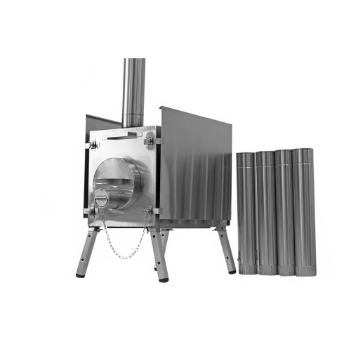 Печь для палатки Берег "Экономка" Большая (стационарные экраны - труба 80мм)