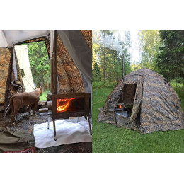 Печь для палатки Берег "Камин" Средняя (труба 80мм)
