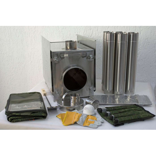 Печь для палатки Берег "Камин" Большая (труба - 80мм)